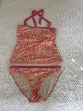Lilly Pulitzer Pink, Orange & Yellow Floral Tankini Set